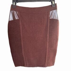 Vtg Y2K Cache Short Mini Skirt Unit Brown Small Boho Bohemian hippie Festival